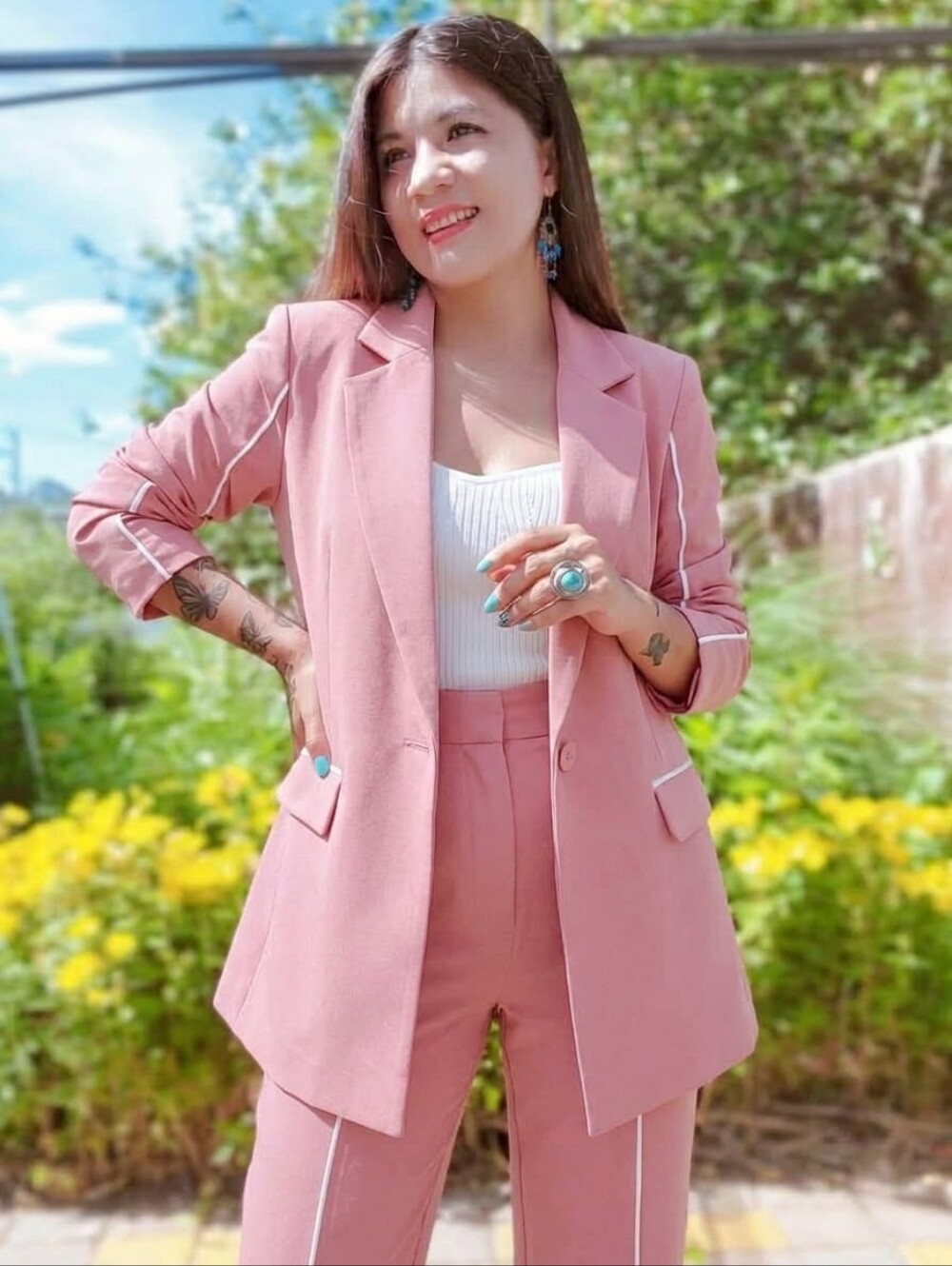 2pcs Stylish Oversized Blazer Jacket With Matching Pants Outfit Set